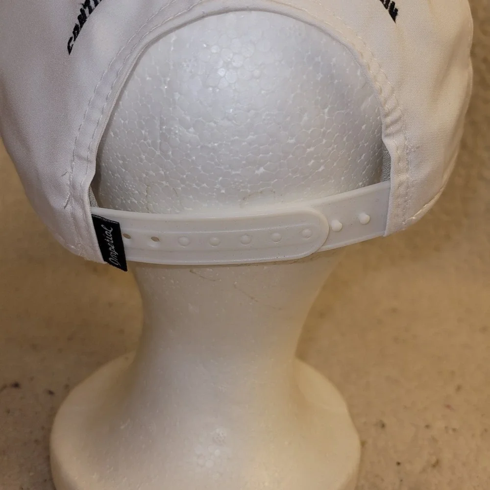 Imperial White Snapback Hat Embroidered Logo Cap Cord Trim Adjustable CB...‎